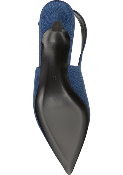 Lacivert Denim Topuklu Ayakkabı