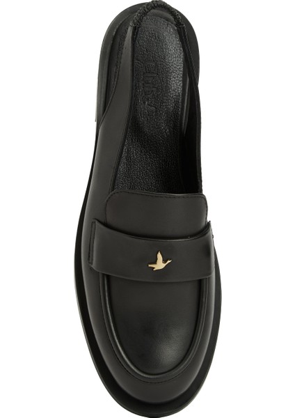 Siyah Kadın Deri Slingback Loafer fırsatları