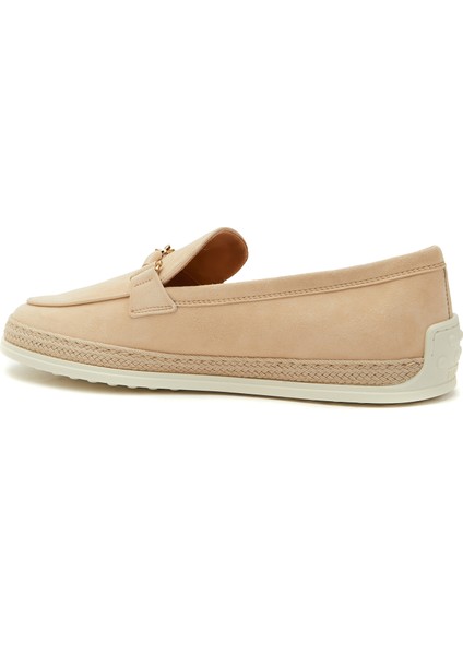 Krem Kadın Deri Loafer modelleri