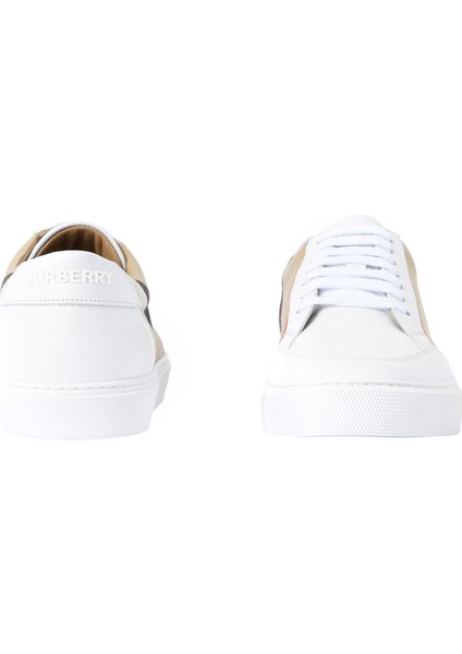 House Check Beyaz Deri Kadın Sneaker fırsatları