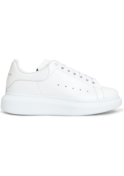 Oversized Beyaz Kadın Deri Sneaker