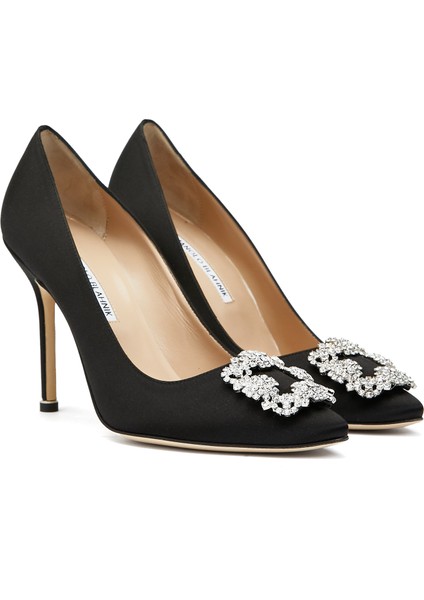 Siyah Taş Detaylı Stiletto