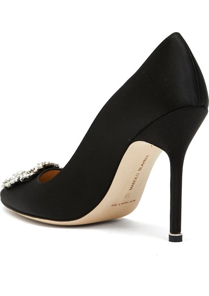 Siyah Taş Detaylı Stiletto
