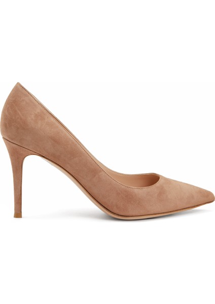 Gianvito 85 Bej Süet Stiletto
