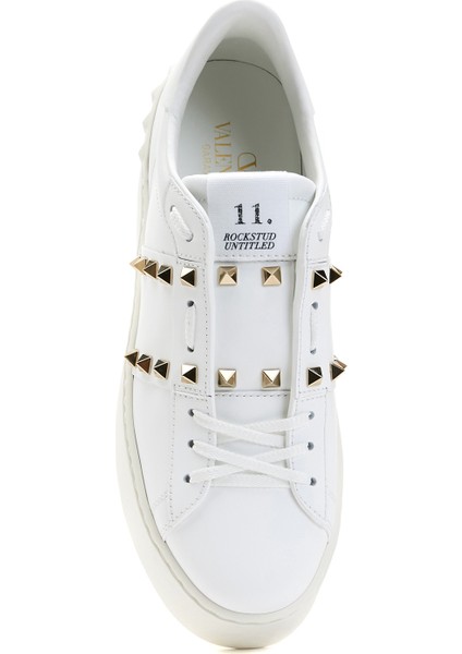 Rockstud Beyaz Kadın Deri Sneaker fırsatları