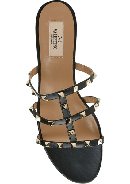 Rockstud Siyah Kadın Deri Terlik fırsatları