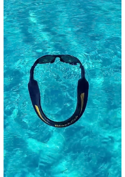 Lacivert- Sarı Su Altında Dayanıklı Ince Gözlük Bandı, Konfor ve Şıklık Sağlar