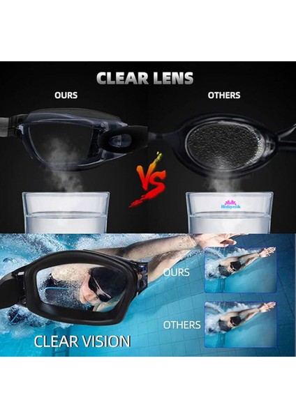 Yetişkin Unisex Yüzücü Gözlüğü, Silikon, Su Geçirmez, Beden Standart indirimleri