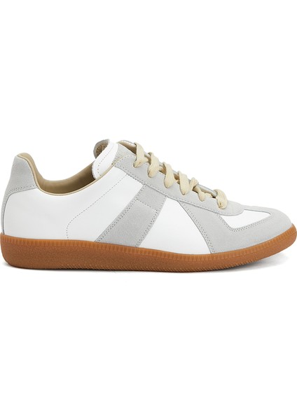 Replica Beyaz Gri Kadın Deri Sneaker