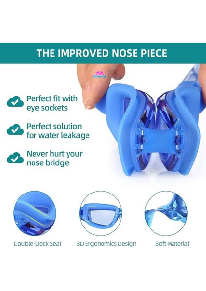 Mavi Unisex Yüzücü Gözlüğü Silikon Standart Beden Su Geçirmez modelleri