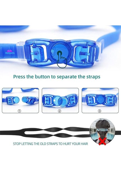 Mavi Unisex Yüzücü Gözlüğü Silikon Standart Beden Su Geçirmez fırsatları