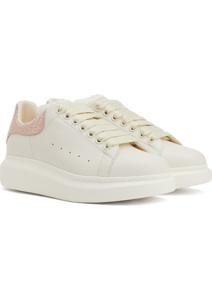 Oversize Beyaz Pembe Kadın Deri Sneaker fiyatları
