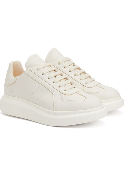 Oversized Kırık Beyaz Kadın Deri Sneaker fiyatları