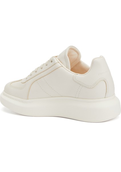 Oversized Kırık Beyaz Kadın Deri Sneaker modelleri