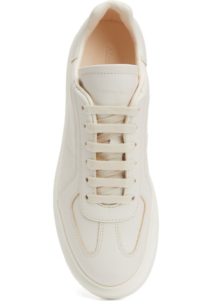 Oversized Kırık Beyaz Kadın Deri Sneaker fırsatları