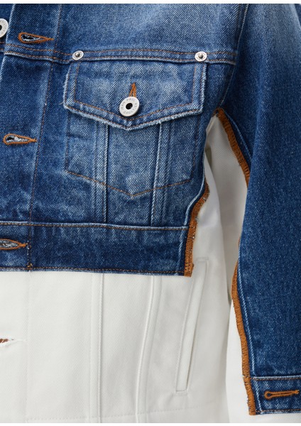 Petit Grand Mavi Beyaz Denim Ceket indirimleri