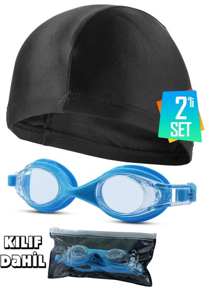 Iki Adet Yetişkin Yüzücü Gözlüğü, Kılıflı, Su Geçirmez, Havuz ve Deniz Kullanımı