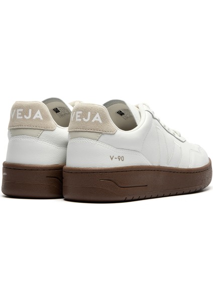 V-90 Bej Beyaz Kadın Deri Sneaker modelleri