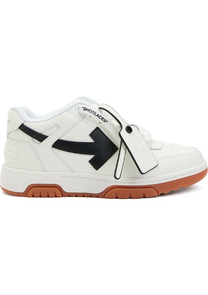 Beyaz Logo Detaylı Kadın Deri Sneaker