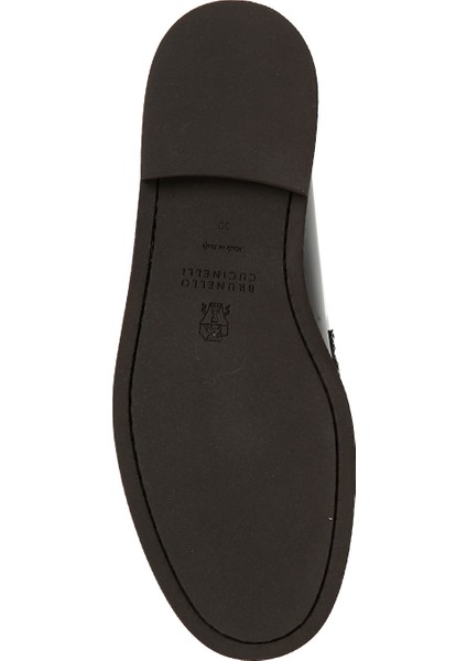 Siyah Kadın Deri Loafer