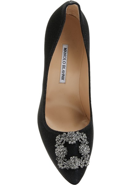 Siyah Taşlı Tokalı Stiletto