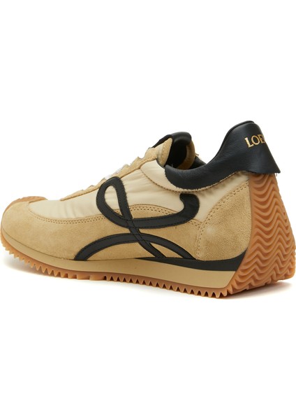 Flow Runner Siyah Gold Kadın Deri Sneaker