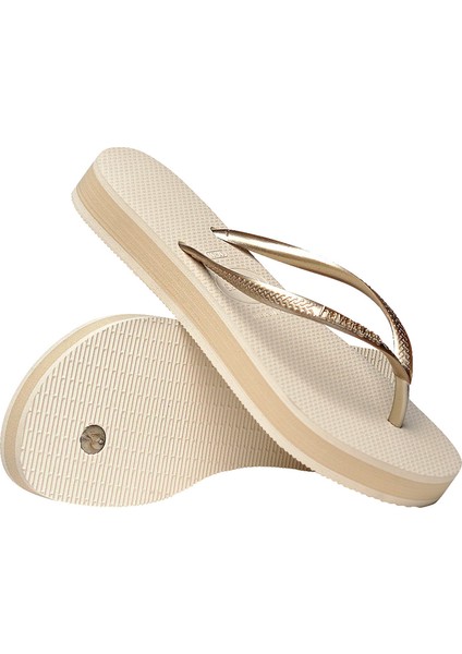 Slim Flatform Gold Kadın Plaj Terliği