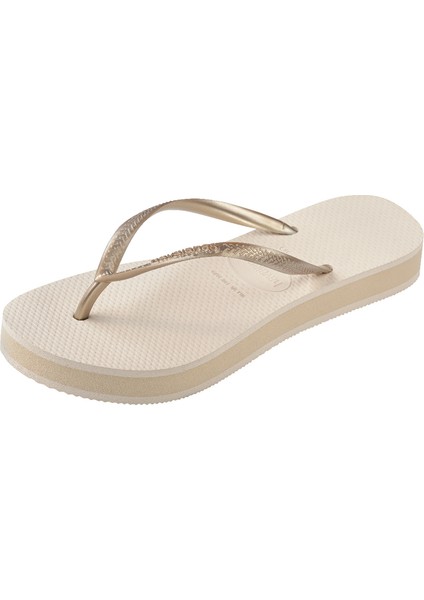 Slim Flatform Gold Kadın Plaj Terliği
