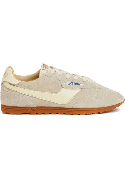 Açık Gri Kadın Deri Sneaker