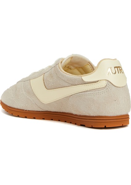 Açık Gri Kadın Deri Sneaker