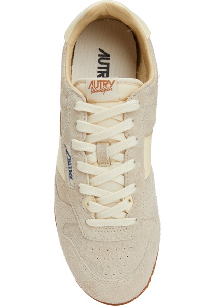 Açık Gri Kadın Deri Sneaker