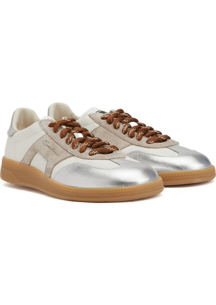 Beyaz Gri Kadın Deri Sneaker fiyatları