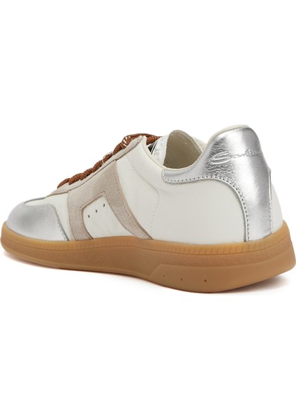 Beyaz Gri Kadın Deri Sneaker modelleri