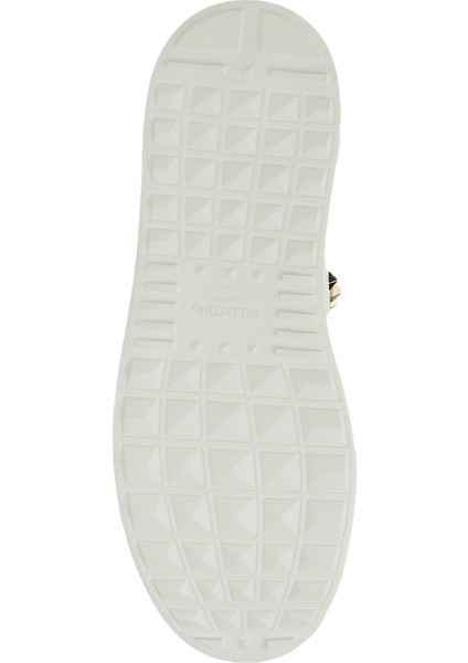 Rockstud Beyaz Kadın Deri Sneaker