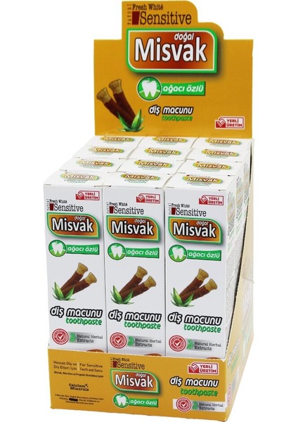 Fresh White Sensitive Mıs-01 Doğal Misvak Ağacı Özlü Diş Macunu 75ML/120GR
