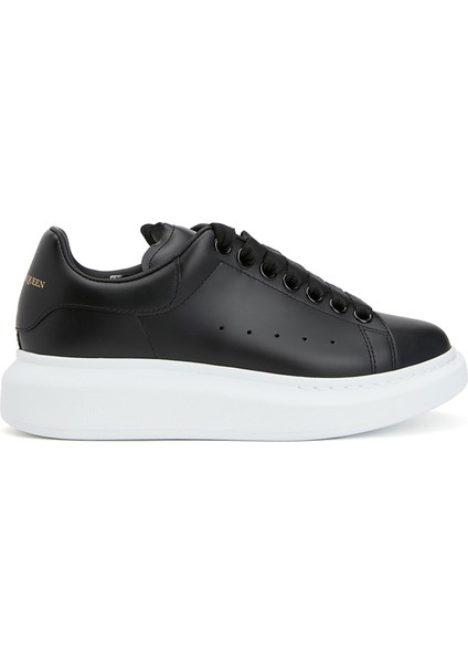 Oversized Siyah Kadın Deri Sneaker