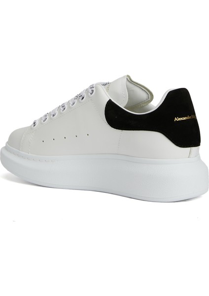 Oversized Siyah Beyaz Kadın Deri Sneaker modelleri