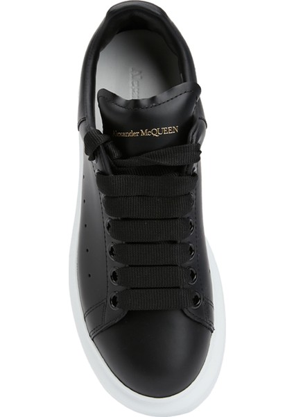 Oversized Siyah Kadın Deri Sneaker