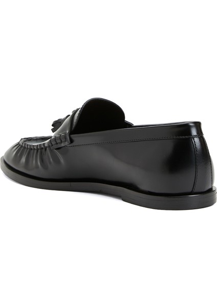 Siyah Kadın Deri Loafer