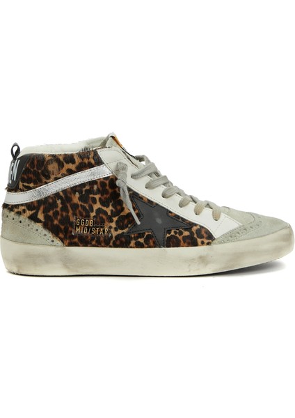 Mid Star Leopar Desenli Kadın Sneaker