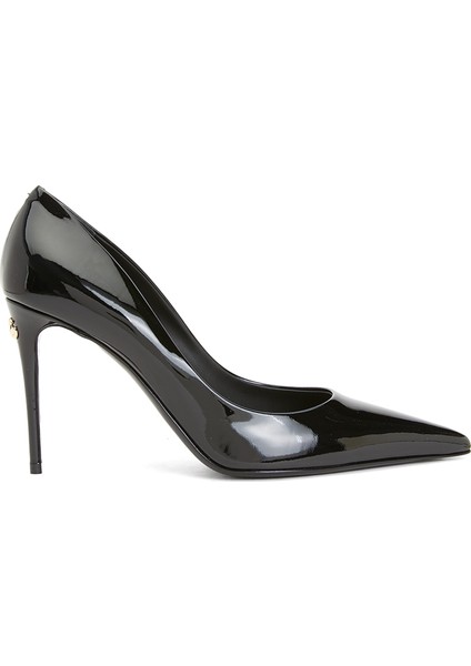 Cardinale Siyah Deri Stiletto