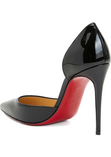 Iriza Siyah Deri 10CM Stiletto