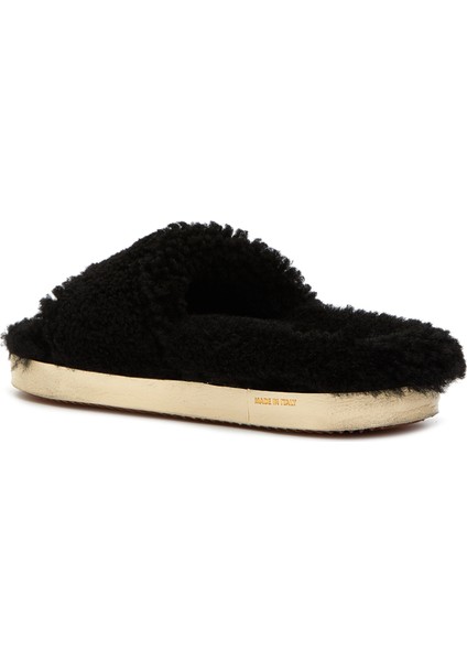 Poolstars Siyah Kadın Shearling Terlik modelleri