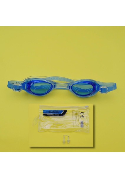 Esnek Burunlu Çantalı Yüzücü Gözlüğü, Mavi Renk, Rahat ve Şık Tasarım