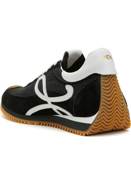 Flow Runner Siyah Beyaz Kadın Deri Sneaker