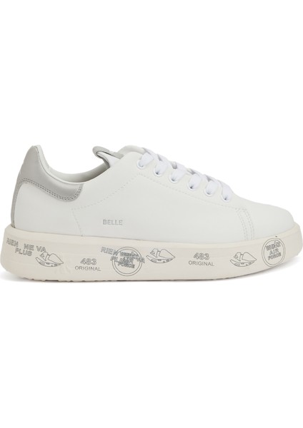 Belle Beyaz Silver Kadın Deri Sneaker