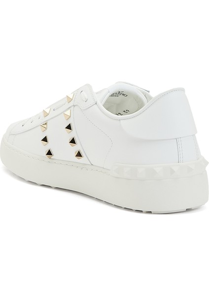 Rockstud Beyaz Kadın Deri Sneaker modelleri