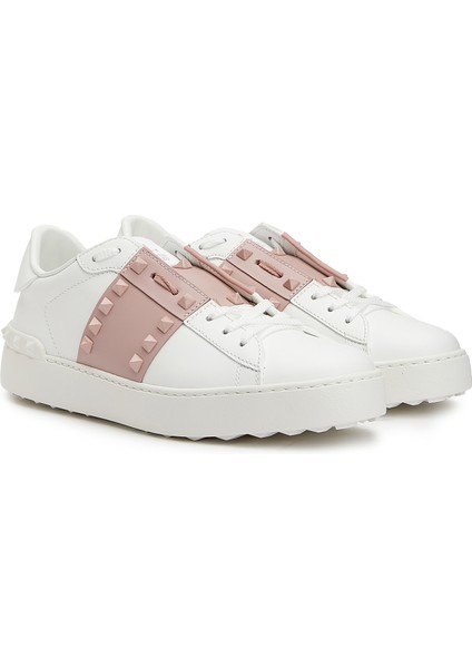 Rockstud Pembe Beyaz Kadın Deri Sneaker fiyatları