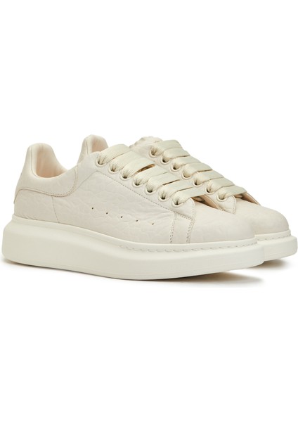 Oversized Kırık Beyaz Kadın Deri Sneaker fiyatları