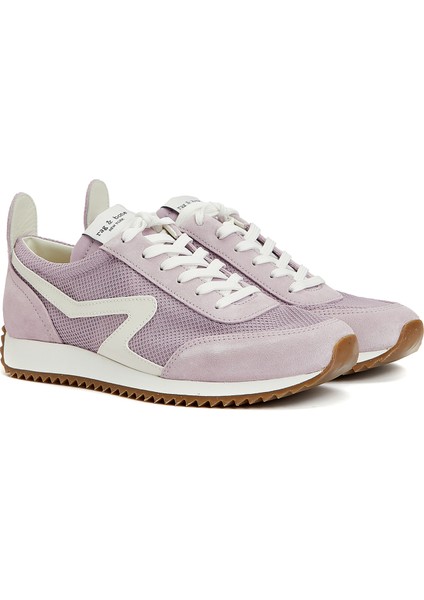 Retro Lila Kadın Deri Sneaker